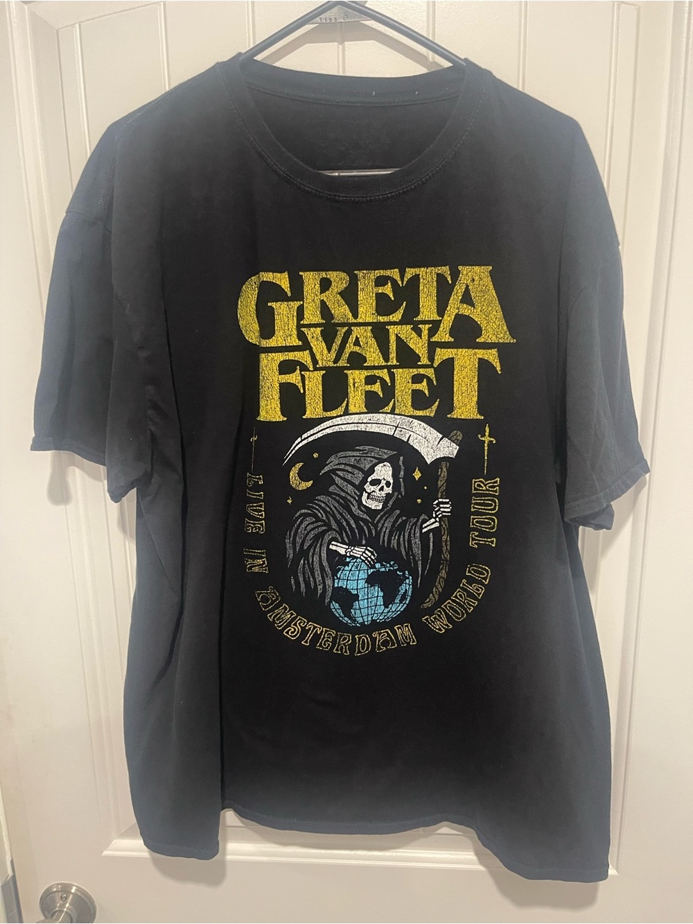 Greta Van Fleet Dreams in Gold Amsterdam World Tour Graphic Band Tee XL